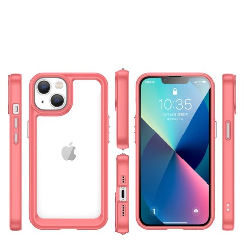 Outer Space Case etui iPhone 14 Plus sztywny pokrowiec z żelową ramką czerwony Outer Space Case etui iPhone 14 Plus sztywny pokrowiec z żelową ramką czerwony
