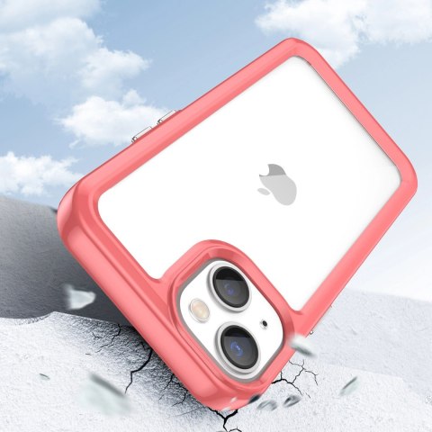 Outer Space Case etui iPhone 14 Plus sztywny pokrowiec z żelową ramką czerwony Outer Space Case etui iPhone 14 Plus sztywny pokrowiec z żelową ramką czerwony