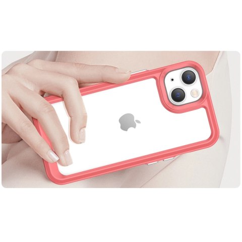 Outer Space Case etui iPhone 14 Plus sztywny pokrowiec z żelową ramką czerwony Outer Space Case etui iPhone 14 Plus sztywny pokrowiec z żelową ramką czerwony