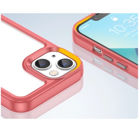 Outer Space Case etui iPhone 14 Plus sztywny pokrowiec z żelową ramką czerwony Outer Space Case etui iPhone 14 Plus sztywny pokrowiec z żelową ramką czerwony