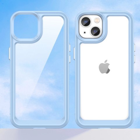 Outer Space Case etui iPhone 14 Plus sztywny pokrowiec z żelową ramką niebieski Outer Space Case etui iPhone 14 Plus sztywny pokrowiec z żelową ramką niebieski