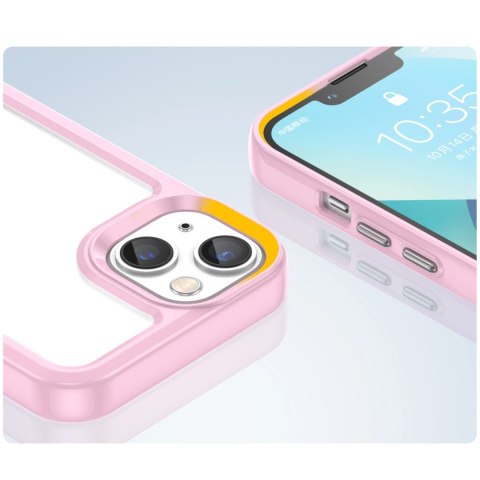 Outer Space Case etui iPhone 14 Plus sztywny pokrowiec z żelową ramką różowy Outer Space Case etui iPhone 14 Plus sztywny pokrowiec z żelową ramką różowy