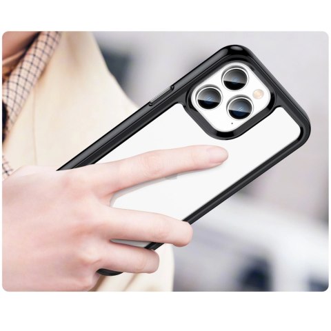 Outer Space Case etui iPhone 14 Pro Max sztywny pokrowiec z żelową ramką czarny Outer Space Case etui iPhone 14 Pro Max sztywny pokrowiec z żelową ramką czarny