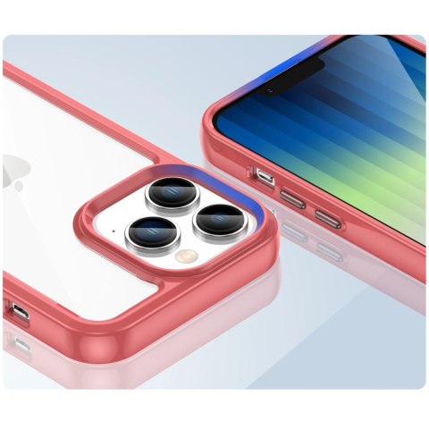 Outer Space Case etui iPhone 14 Pro Max sztywny pokrowiec z żelową ramką czerwony Outer Space Case etui iPhone 14 Pro Max sztywny pokrowiec z żelową ramką czerwony