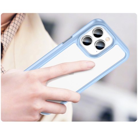 Outer Space Case etui iPhone 14 Pro Max sztywny pokrowiec z żelową ramką niebieski Outer Space Case etui iPhone 14 Pro Max sztywny pokrowiec z żelową ramką niebieski