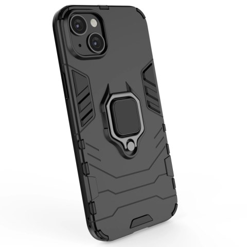 Ring Armor etui do iPhone 14 Plus pancerny pokrowiec uchwyt magnetyczny ring czarne Ring Armor etui do iPhone 14 Plus pancerny pokrowiec uchwyt magnetyczny ring czarne