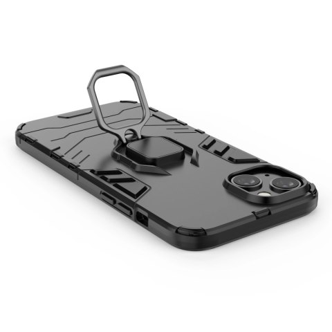 Ring Armor etui do iPhone 14 Plus pancerny pokrowiec uchwyt magnetyczny ring czarne Ring Armor etui do iPhone 14 Plus pancerny pokrowiec uchwyt magnetyczny ring czarne