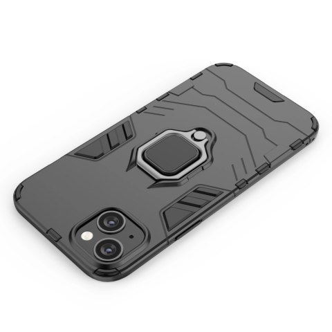 Ring Armor etui do iPhone 14 Plus pancerny pokrowiec uchwyt magnetyczny ring czarne Ring Armor etui do iPhone 14 Plus pancerny pokrowiec uchwyt magnetyczny ring czarne