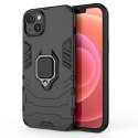 Ring Armor etui do iPhone 14 pancerny pokrowiec uchwyt magnetyczny ring czarne Ring Armor etui do iPhone 14 pancerny pokrowiec uchwyt magnetyczny ring czarne