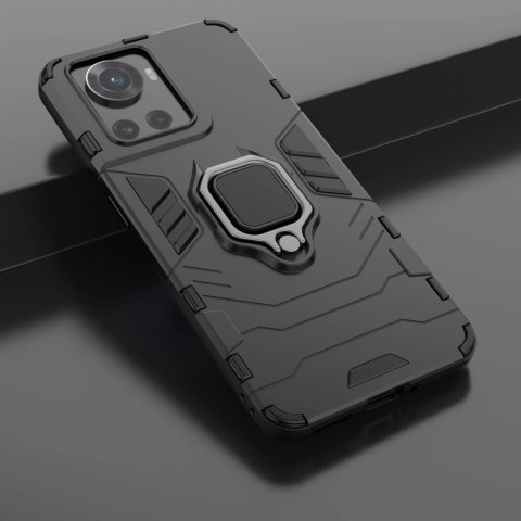 Ring Armor pancerne hybrydowe etui pokrowiec + magnetyczny uchwyt OnePlus Ace czarny Ring Armor pancerne hybrydowe etui pokrowiec + magnetyczny uchwyt OnePlus Ace czarny