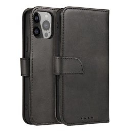 Magnet Case elegancki futerał etui pokrowiec z klapką i funkcją podstawki iPhone 14 Plus czarny