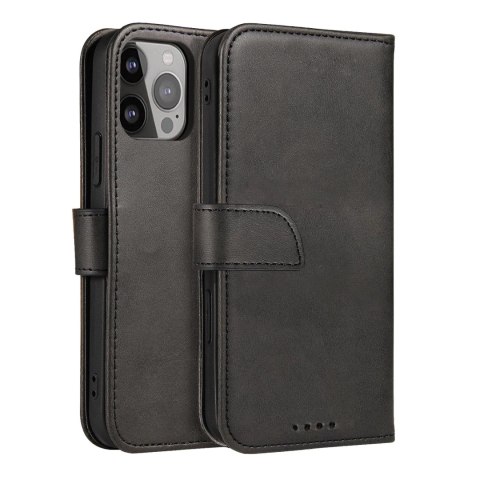 Magnet Case elegancki futerał etui pokrowiec z klapką i funkcją podstawki iPhone 14 Plus czarny Magnet Case elegancki futerał etui pokrowiec z klapką i funkcją podstawki iPhone 14 Plus czarny