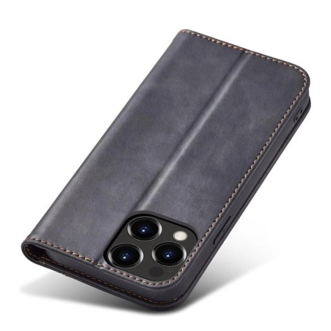 Magnet Fancy Case etui iPhone 14 Pro Max pokrowiec z klapką portfel podstawka czarne Magnet Fancy Case etui iPhone 14 Pro Max pokrowiec z klapką portfel podstawka czarne