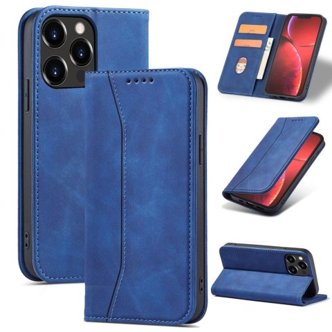 Magnet Fancy Case etui iPhone 14 Pro Max pokrowiec z klapką portfel podstawka niebieskie Magnet Fancy Case etui iPhone 14 Pro Max pokrowiec z klapką portfel podstawka niebieskie