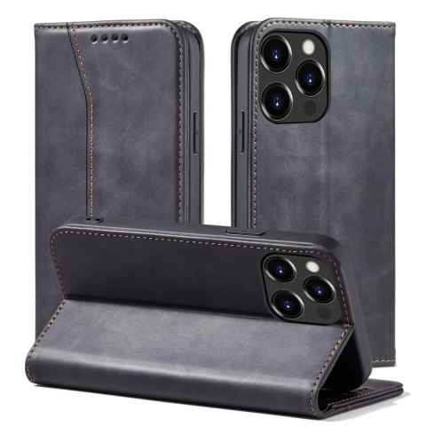 Magnet Fancy Case etui iPhone 14 pokrowiec z klapką portfel podstawka czarne Magnet Fancy Case etui iPhone 14 pokrowiec z klapką portfel podstawka czarne