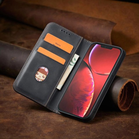 Magnet Fancy Case etui iPhone 14 pokrowiec z klapką portfel podstawka czarne Magnet Fancy Case etui iPhone 14 pokrowiec z klapką portfel podstawka czarne
