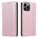 Magnet Strap Case etui iPhone 14 Plus pokrowiec z klapką portfel mini smycz podstawka różowe