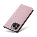 Magnet Strap Case etui iPhone 14 Pro Max pokrowiec z klapką portfel mini smycz podstawka różowe