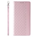 Magnet Strap Case etui iPhone 14 Pro pokrowiec z klapką portfel mini smycz podstawka różowe