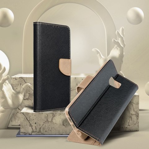 Kabura FANCY Book do SAMSUNG S23 FE czarno złoty Kabura FANCY Book do SAMSUNG S23 FE czarno złoty