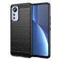 Carbon Case etui Xiaomi 12 Lite elastyczny silikonowy karbonowy pokrowiec czarne Carbon Case etui Xiaomi 12 Lite elastyczny silikonowy karbonowy pokrowiec czarne