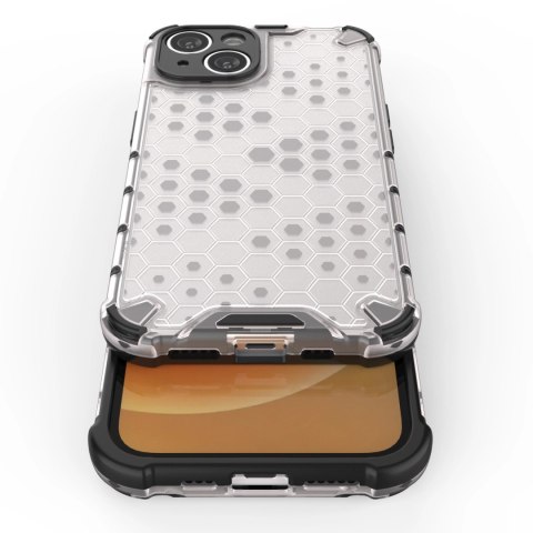 Honeycomb etui iPhone 14 Plus pancerny hybrydowy pokrowiec czarne Honeycomb etui iPhone 14 Plus pancerny hybrydowy pokrowiec czarne