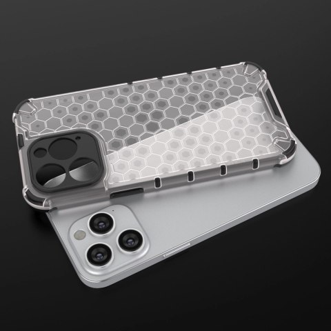 Honeycomb etui iPhone 14 Pro Max pancerny hybrydowy pokrowiec czarne Honeycomb etui iPhone 14 Pro Max pancerny hybrydowy pokrowiec czarne