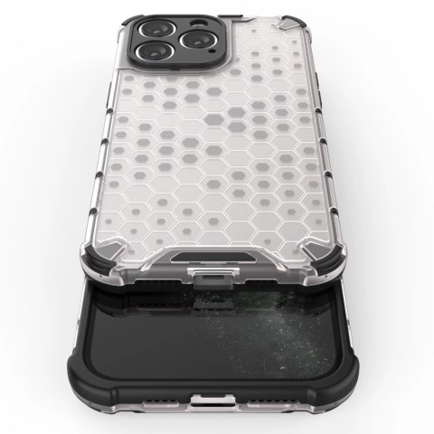 Honeycomb etui iPhone 14 Pro Max pancerny hybrydowy pokrowiec czarne Honeycomb etui iPhone 14 Pro Max pancerny hybrydowy pokrowiec czarne