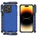Honeycomb etui iPhone 14 Pro Max pancerny hybrydowy pokrowiec niebieskie