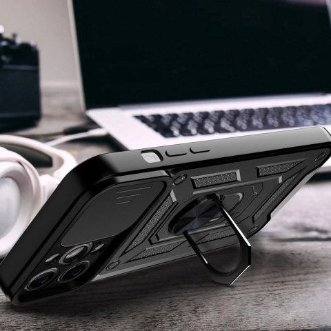 Hybrid Armor Camshield etui iPhone 14 Plus pancerny pokrowiec z osłoną na aparat czarne Hybrid Armor Camshield etui iPhone 14 Plus pancerny pokrowiec z osłoną na aparat czarne