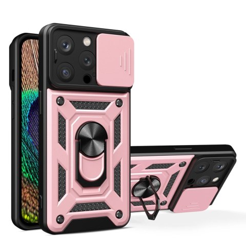 Hybrid Armor Camshield etui iPhone 14 Pro pancerny pokrowiec z osłoną na aparat różowe Hybrid Armor Camshield etui iPhone 14 Pro pancerny pokrowiec z osłoną na aparat różowe
