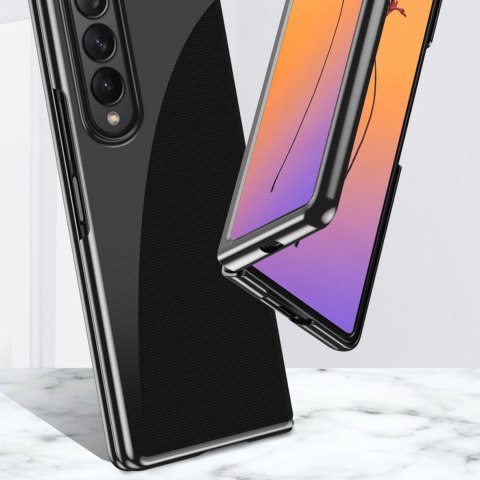 Plating Case etui Samsung Galaxy Z Fold 4 pokrowiec z metaliczną ramką czarne Plating Case etui Samsung Galaxy Z Fold 4 pokrowiec z metaliczną ramką czarne
