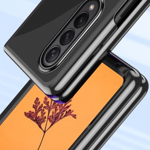 Plating Case etui Samsung Galaxy Z Fold 4 pokrowiec z metaliczną ramką czarne Plating Case etui Samsung Galaxy Z Fold 4 pokrowiec z metaliczną ramką czarne