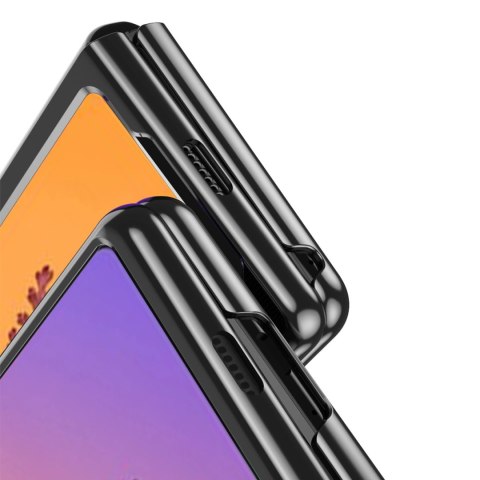 Plating Case etui Samsung Galaxy Z Fold 4 pokrowiec z metaliczną ramką czarne Plating Case etui Samsung Galaxy Z Fold 4 pokrowiec z metaliczną ramką czarne