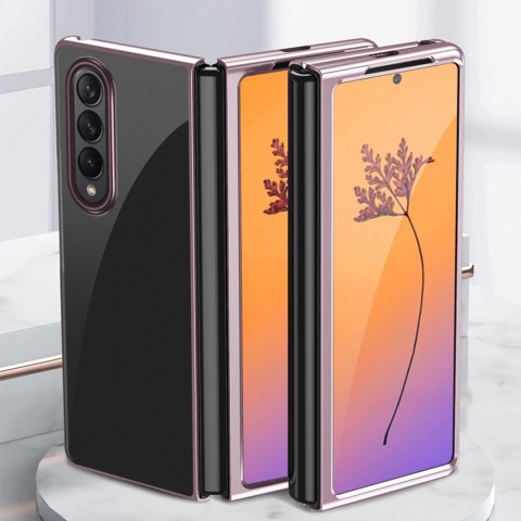 Plating Case etui Samsung Galaxy Z Fold 4 pokrowiec z metaliczną ramką czarne Plating Case etui Samsung Galaxy Z Fold 4 pokrowiec z metaliczną ramką czarne