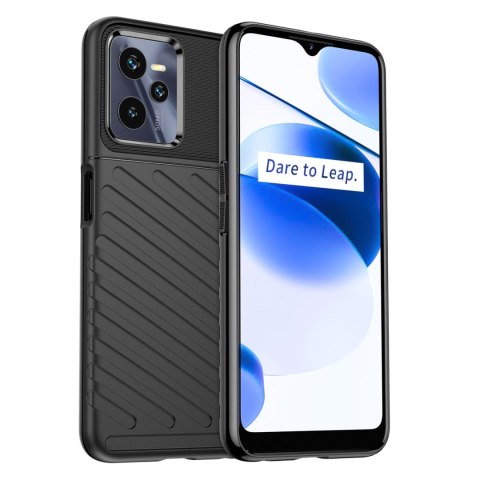 Thunder Case etui Realme C35 silikonowy pancerny pokrowiec czarne Thunder Case etui Realme C35 silikonowy pancerny pokrowiec czarne