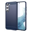 Carbon Case etui Samsung Galaxy S23+ elastyczny silikonowy karbonowy pokrowiec niebieskie Carbon Case etui Samsung Galaxy S23+ elastyczny silikonowy karbonowy pokrowiec niebieskie