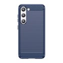 Carbon Case etui Samsung Galaxy S23+ elastyczny silikonowy karbonowy pokrowiec niebieskie Carbon Case etui Samsung Galaxy S23+ elastyczny silikonowy karbonowy pokrowiec niebieskie