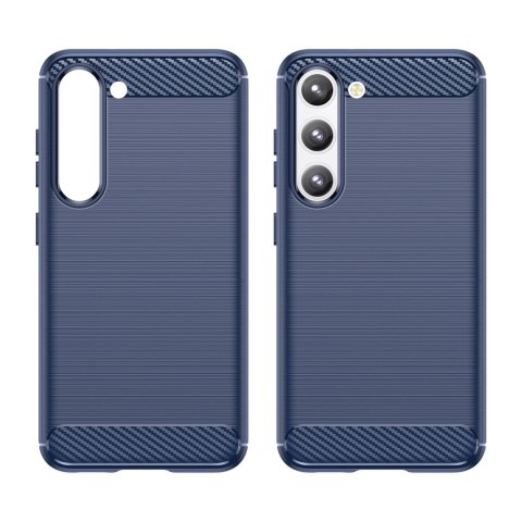 Carbon Case etui Samsung Galaxy S23+ elastyczny silikonowy karbonowy pokrowiec niebieskie Carbon Case etui Samsung Galaxy S23+ elastyczny silikonowy karbonowy pokrowiec niebieskie