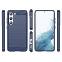 Carbon Case etui Samsung Galaxy S23+ elastyczny silikonowy karbonowy pokrowiec niebieskie Carbon Case etui Samsung Galaxy S23+ elastyczny silikonowy karbonowy pokrowiec niebieskie
