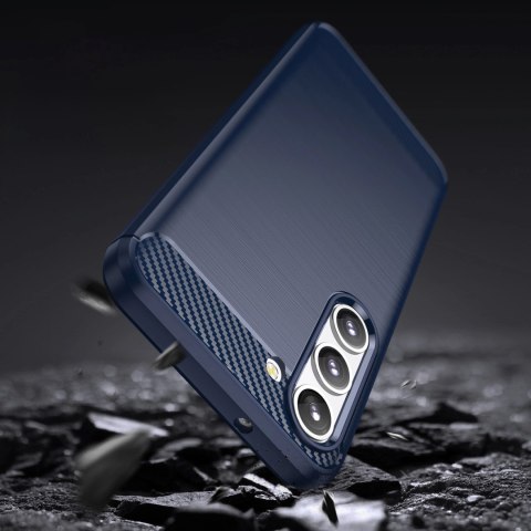 Carbon Case etui Samsung Galaxy S23+ elastyczny silikonowy karbonowy pokrowiec niebieskie Carbon Case etui Samsung Galaxy S23+ elastyczny silikonowy karbonowy pokrowiec niebieskie