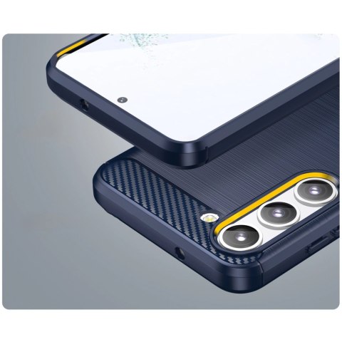 Carbon Case etui Samsung Galaxy S23+ elastyczny silikonowy karbonowy pokrowiec niebieskie Carbon Case etui Samsung Galaxy S23+ elastyczny silikonowy karbonowy pokrowiec niebieskie