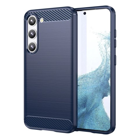 Carbon Case etui Samsung Galaxy S23 elastyczny silikonowy karbonowy pokrowiec niebieskie Carbon Case etui Samsung Galaxy S23 elastyczny silikonowy karbonowy pokrowiec niebieskie