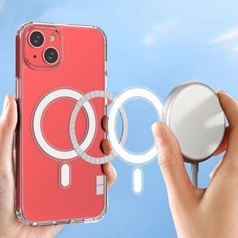Etui magnetyczne Clear Magnetic Case z MagSafe do iPhone 14 Plus ze srebrnym ringiem - przezroczyste Etui magnetyczne Clear Magnetic Case z MagSafe do iPhone 14 Plus ze srebrnym ringiem - przezroczyste