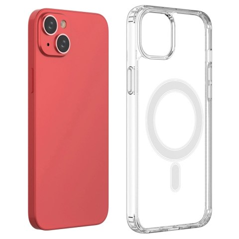 Etui magnetyczne Clear Magnetic Case z MagSafe do iPhone 14 Plus ze srebrnym ringiem - przezroczyste Etui magnetyczne Clear Magnetic Case z MagSafe do iPhone 14 Plus ze srebrnym ringiem - przezroczyste