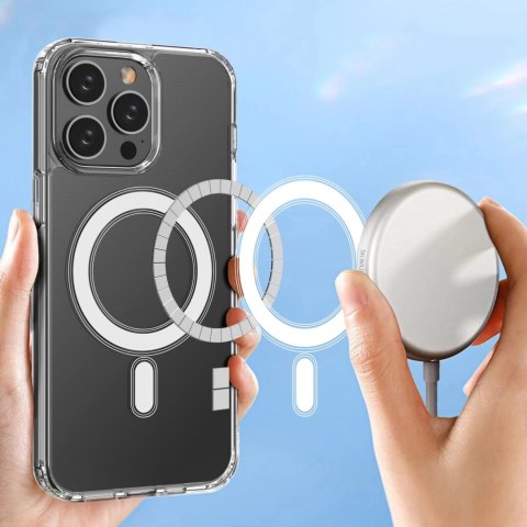 Etui magnetyczne Clear Magnetic Case z MagSafe do iPhone 14 Pro Max ze srebrnym ringiem - przezroczyste Etui magnetyczne Clear Magnetic Case z MagSafe do iPhone 14 Pro Max ze srebrnym ringiem - przezroczyste