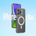 Etui magnetyczne Clear Magnetic Case z MagSafe do iPhone 14 Pro Max ze srebrnym ringiem - przezroczyste