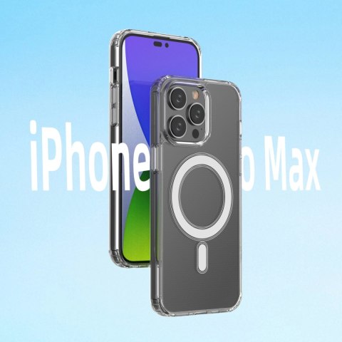 Etui magnetyczne Clear Magnetic Case z MagSafe do iPhone 14 Pro Max ze srebrnym ringiem - przezroczyste Etui magnetyczne Clear Magnetic Case z MagSafe do iPhone 14 Pro Max ze srebrnym ringiem - przezroczyste