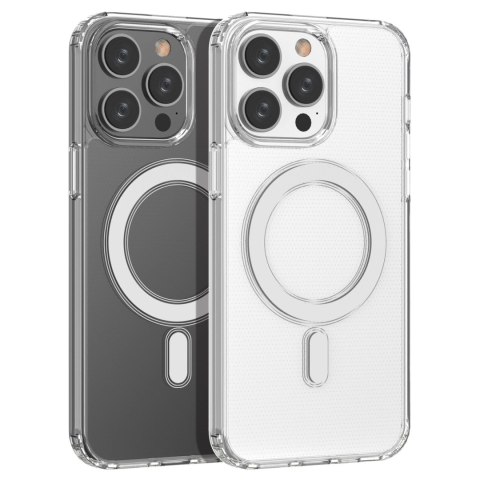 Etui magnetyczne Clear Magnetic Case z MagSafe do iPhone 14 Pro Max ze srebrnym ringiem - przezroczyste Etui magnetyczne Clear Magnetic Case z MagSafe do iPhone 14 Pro Max ze srebrnym ringiem - przezroczyste