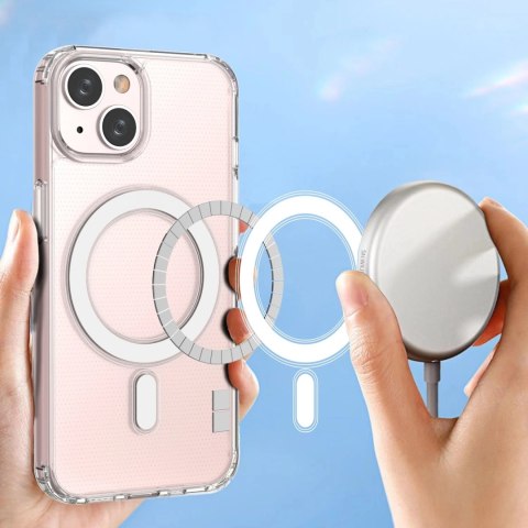 Etui magnetyczne Clear Magnetic Case z MagSafe do iPhone 14 ze srebrnym ringiem - przezroczyste Etui magnetyczne Clear Magnetic Case z MagSafe do iPhone 14 ze srebrnym ringiem - przezroczyste